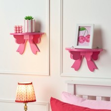 OHS Bow Shelf 2 Pack Novelty Shelving Units Wall Mounted Storage Home Decor