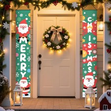 Christmas Yard Banner 71x12 Inches Front Porch Outdoor Indoor Xmas Decor Decor G