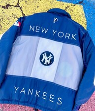 VTG 90s New York Yankees MLB Baseball Pro Player Puffer Jacket L/XL