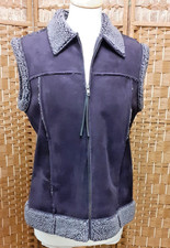 M And S Womens Faux Sheepskin Gilet Bodywarmer Size 10 Mulberry Charity Sale