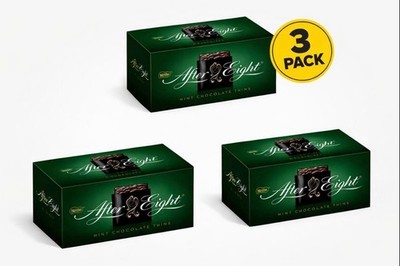 3 NESTLE AFTER EIGHT Mint Chocolate Thins Sweets 200g 7.05oz Each Can Melt