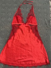Victoria's Secret Red Lace Chemise Full Slip XS/TP Petites Adjustable Strap