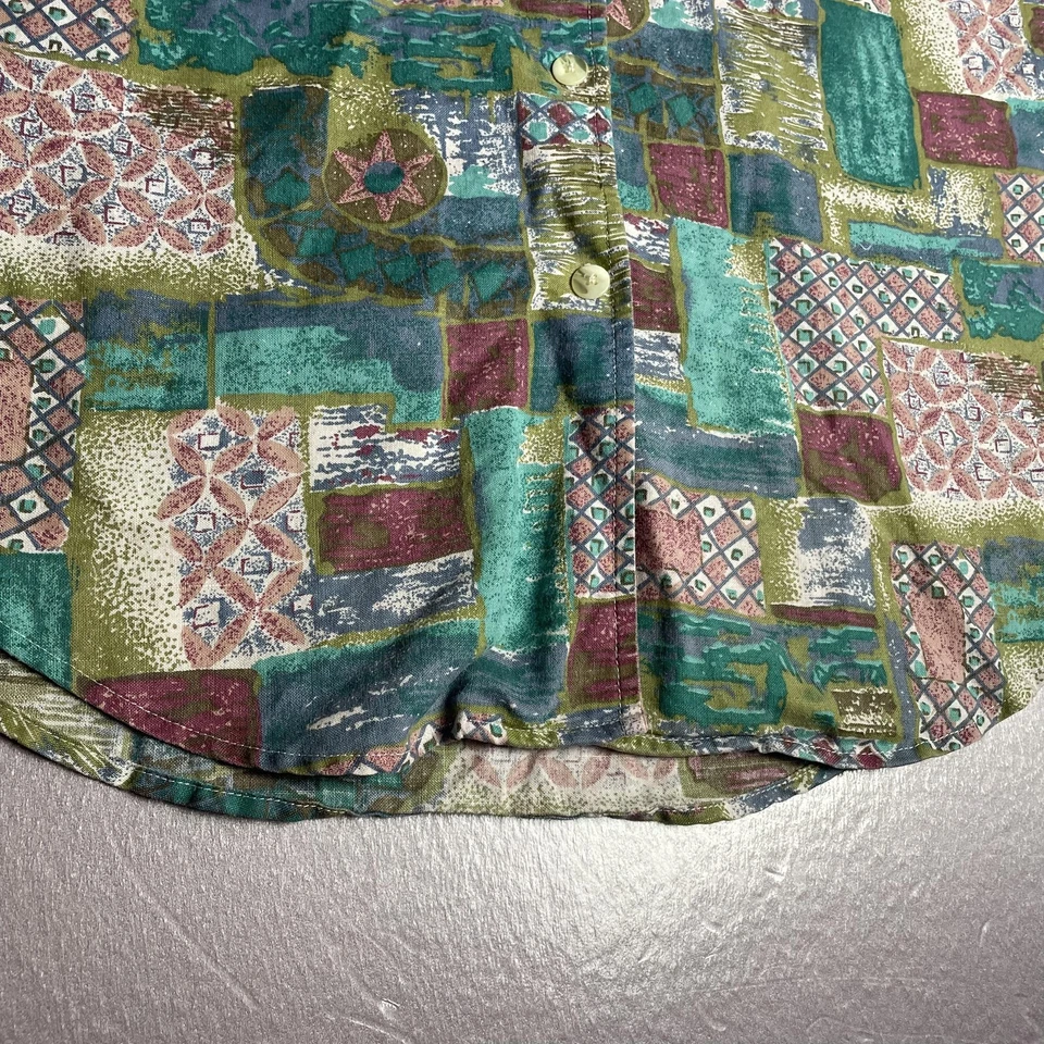 Camisa vintage Arizona Jean Company para mujer mediana abotonada abstracta años 90 Foto 3 de 4