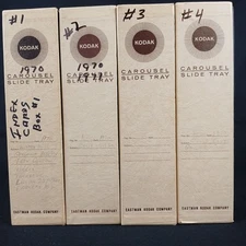 Lot of 4 Vintage Kodak Carousel 80 Slide Trays with Boxes Eastman Kodak Co