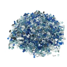 Uimoso 10 lbs 1/2-Inch Fireplace Glass Stones in Cobalt, Aqua, and Clear