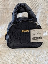 MOSCHINO Vintage Quilted Black Nylon Small Handbag