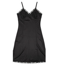 VTG DEENA Thin NYLON Black FLORAL LACE TRIM Adjustable Stripes FULL SLIP Sz 38