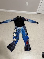 Tuta da corsa Spyder DH grande sci downhill alpino usata blu USA