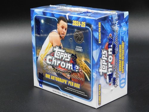 2024-25 Topps Chrome SAPPHIRE EDITION Hobby Box (1 Auto) Basketball Sealed New