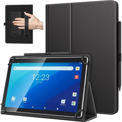 Tablet Hülle, 10,1 Zoll, Android, Stiftschlaufe, Schutzhülle, faltbar, Schwarz