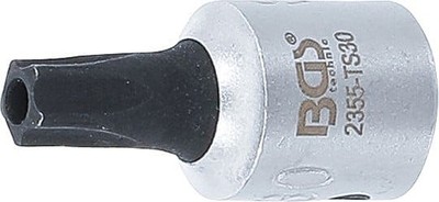 BGS BIT-EINSATZ, 6,3MM (1/4''), TS-PROFIL (FÜR TORX PLUS) MIT BOHRUNG TS30