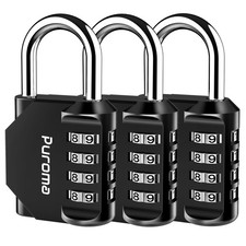 3 Pack Combination Lock for Locker 4 Digit Outdoor Waterproof Padlock for Sch...