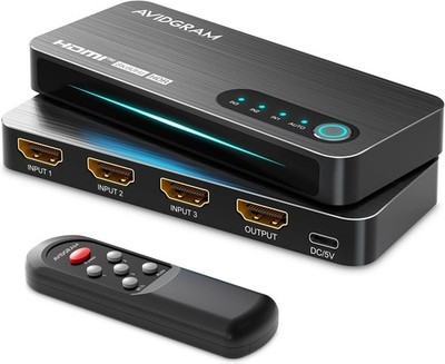 AVIDGRAM HDMI 2 1 Switch 3x1 IR Fernbedienung 4K 120