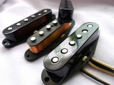 Sets of 3 Alnico 2 Single Coil Vintage Hot Fat 60's Pickups for Strat Black