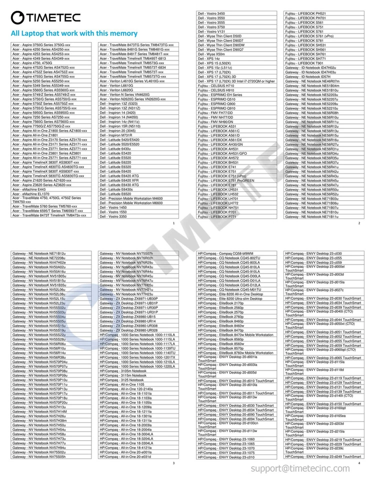 TIMETEC 8GB kit (2x4GB) Memory for notebook PC DDR3 1333 MHZ PC3 10600 1.5 V 204 - Image 4 of 4