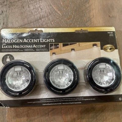 Hampton Bay Halogen Accent Lights 3 Light Kit 120V Model 148-407 Black NEW