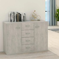 Schmales Sideboard Betongrau 88X30X65 Cm Holzwerkstoff Wohnzimmer