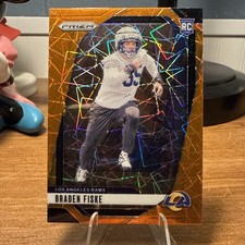 Braden Fiske 2024 Panini Prizm #310 Rookie Los Angeles Rams Lazer RC