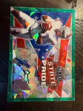 2021 Leaf Metal Draft Justin Fields Auto /7 State Pride Crystals Green  RARE