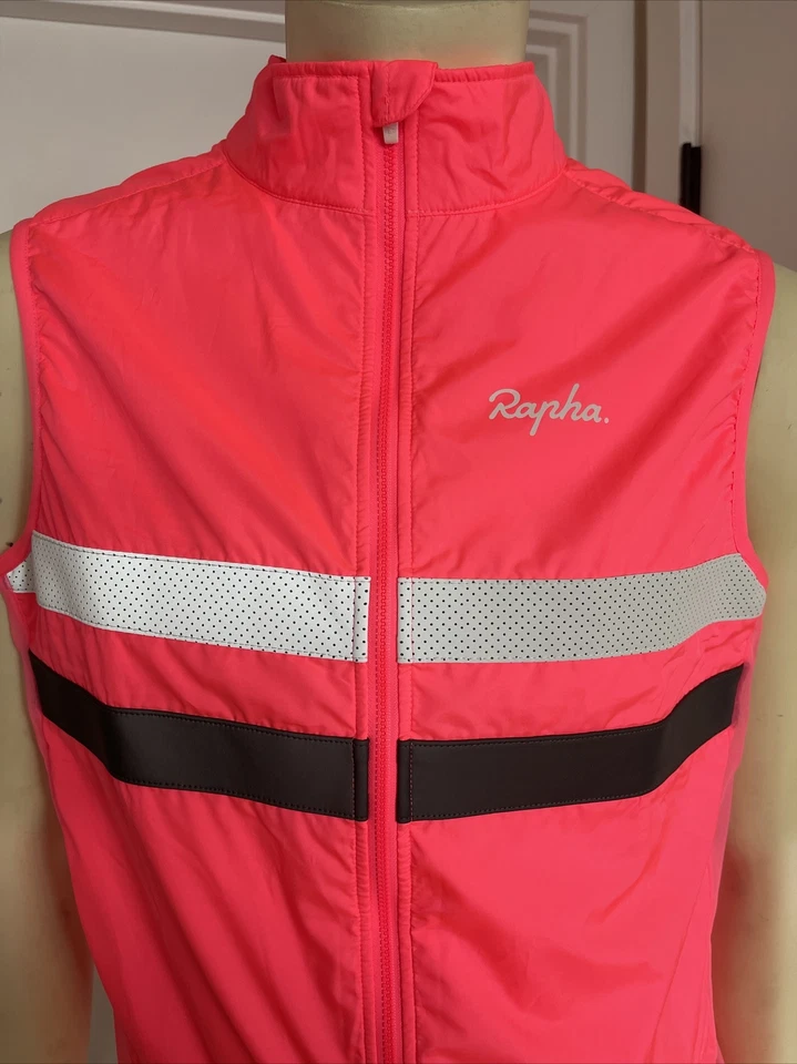 Chaleco chaleco aislante Rapha RCC Brevet para hombre rosa de alta visibilidad talla XL Foto 2 de 4