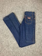 Vintage 70's Levis Big E Jeans Womens 22x35 Juniors Dark Wash Big Tab RARE NOS