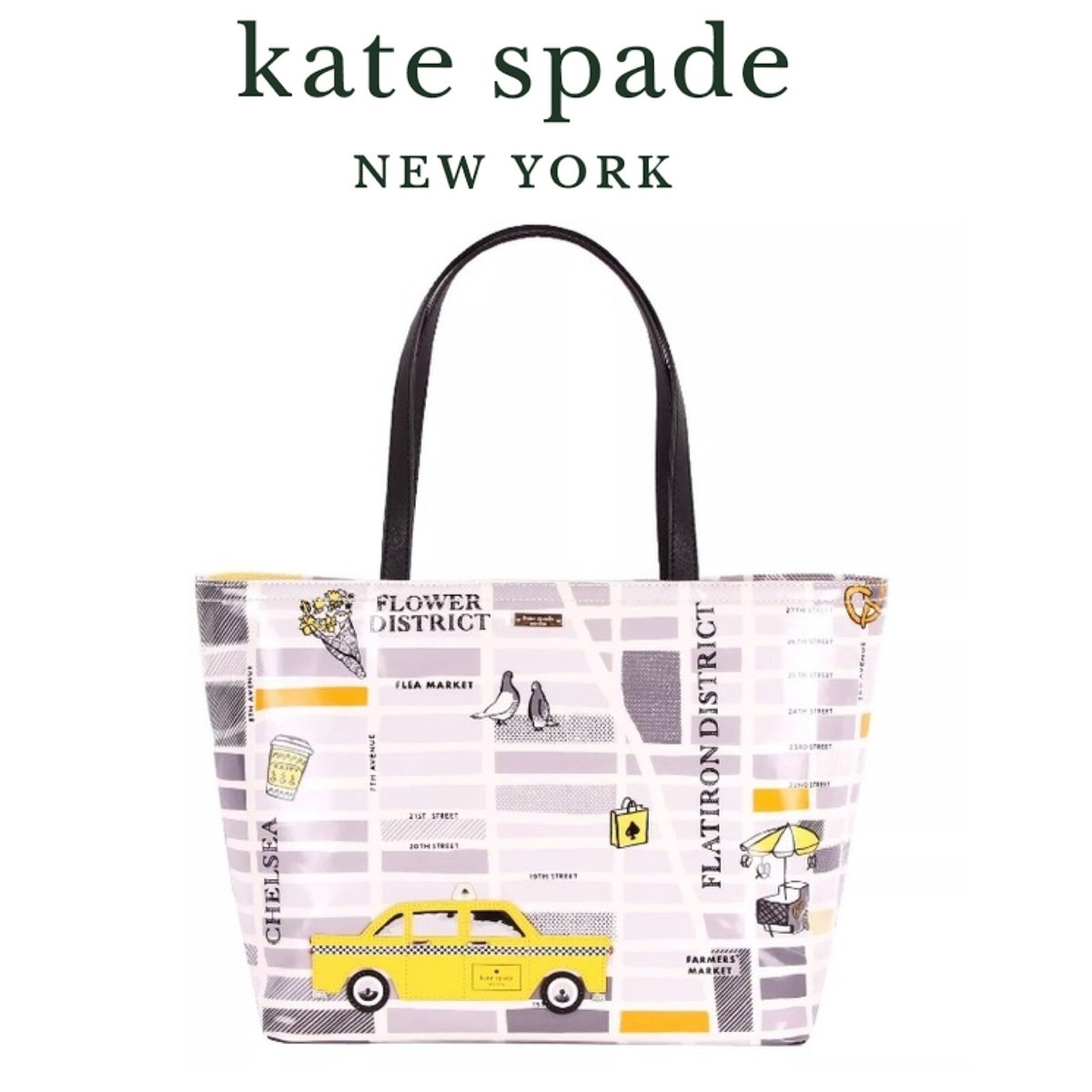Kate Spade Yellow Taxi Cab New York Francis Tote Bag
