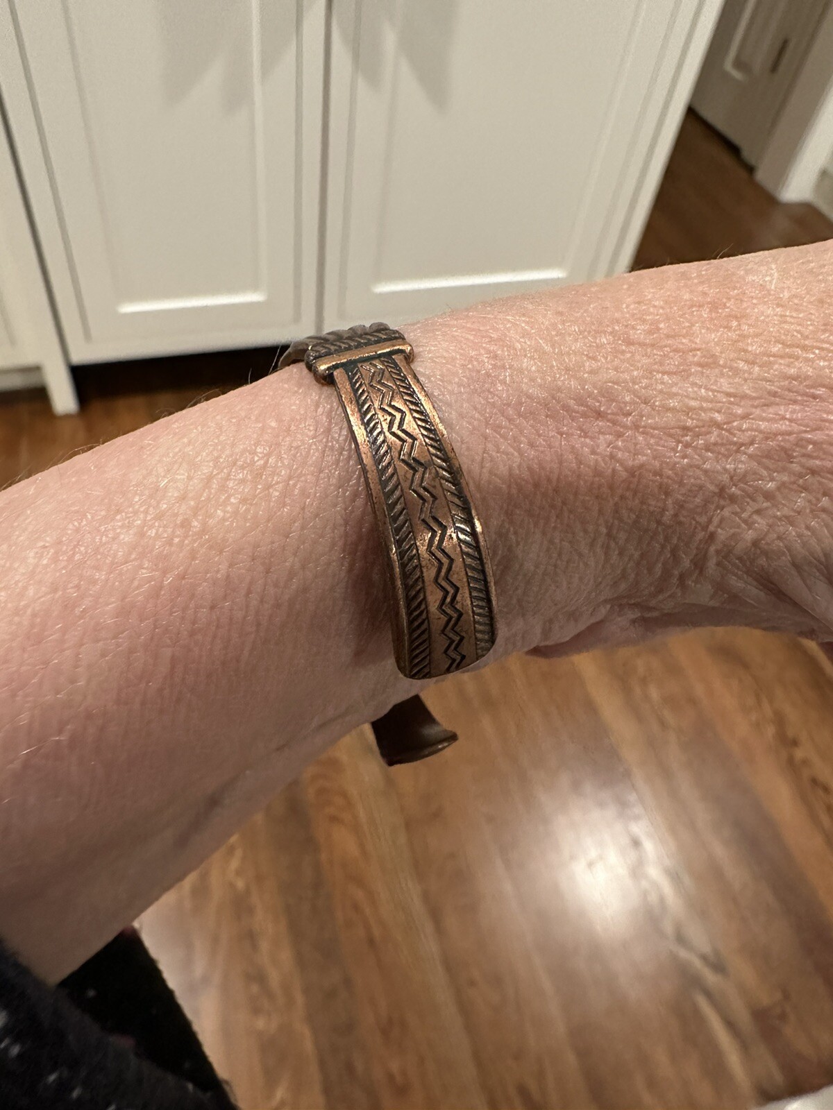 VTG. Solid Copper Bell? Trading Post Cuff Bracele… - image 5