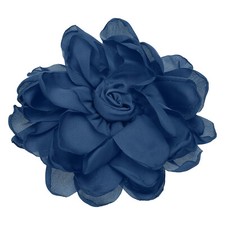 Rose Flower Hair Clips, Fabric Brooch Pins for Women Wedding, Navy Blue