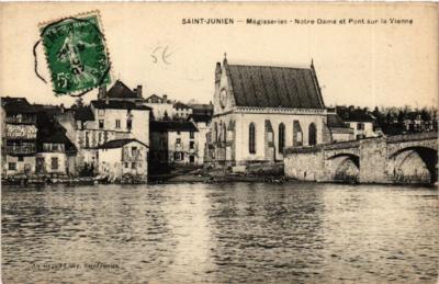 AK St-JUNIEN Megisseries - Notre-Dame et Pont sur la Vienne (611190)
