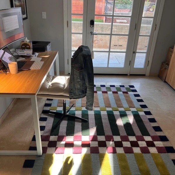 Anthropology Rug Hoxton Hand-Tufted Wool Rug Geometric Checkered 9x12, 8x10 all - Image 3 of 4