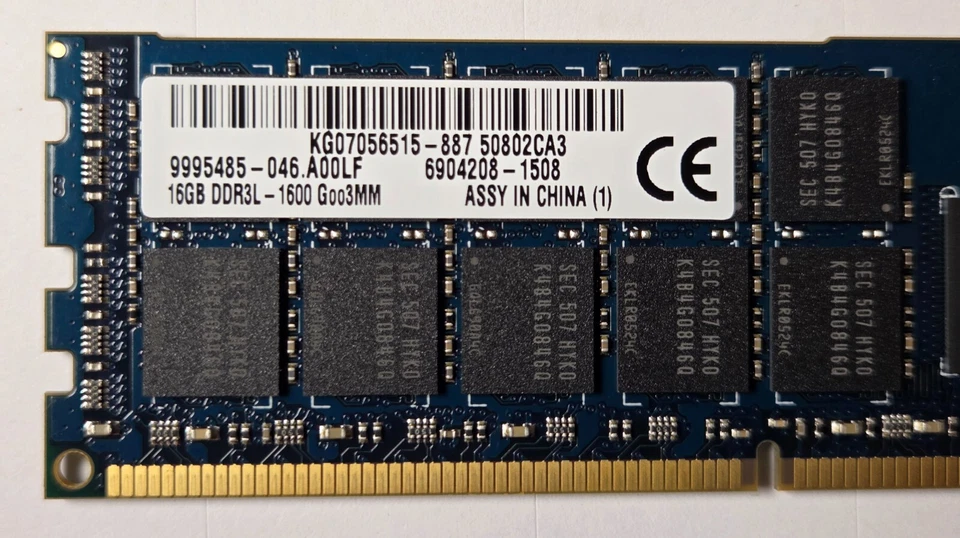 Kingston 16GB PC3-10600 DDR3-1333MHz ECC Registered CL9 240-Pin KG07056515-887 - Image 2 of 3