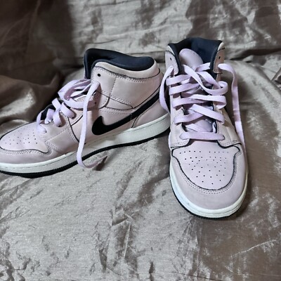 NIKE AIR JORDAN 1 MID GS Size 6.5Y Pink Foam Black Rose OG Cotton Candy 555112-6