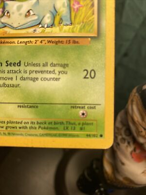 Pokmon Base Set Bulbasaur 44/102, 1995 Pokmon Card, Nintendo  | eBay