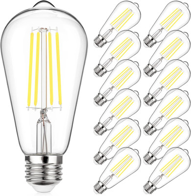 Vintage LED Edison Bulb 60W Equivalent 800LM, 6W ST58 LED Filament Light Bulb, D