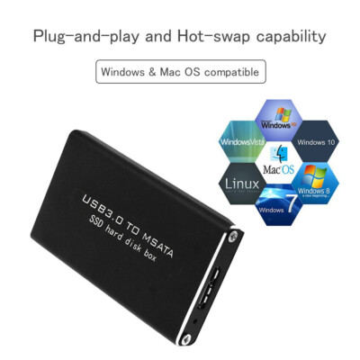 USB3.0 Festplattengehäuse Aluminum SSD Gehäuse Adapter Case für M50 M30 mSATA