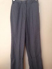 NWT WOMEN LIZ CLAIBORNE COLLEGIATE CHIC PLAID BLUE PANTS SZ 6 L31