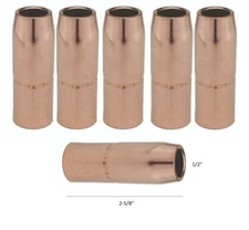 MIG 169-724 Welding Nozzles 1/2" Recessed for Miller M25/M40 Mig Gun PK of 5