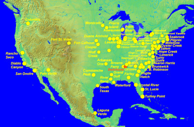 United States U.S. Nuclear Power Plant Locations Map Poster Art Print PICK SIZE