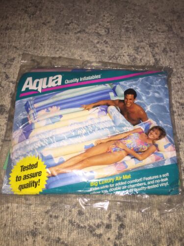 Vintage Aqua Leisure Quality Big Luxury 1993 Quality Inflatables Air Mat 72x30