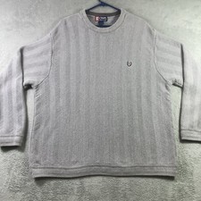Vintage Ralph Lauren Chaps Sweater Men 2XL XXL Gray Pullover Knit LS Crest Logo