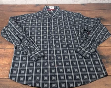 Visconti Black Shirt Men's Large Black 2 Ply Mercerized Cotton