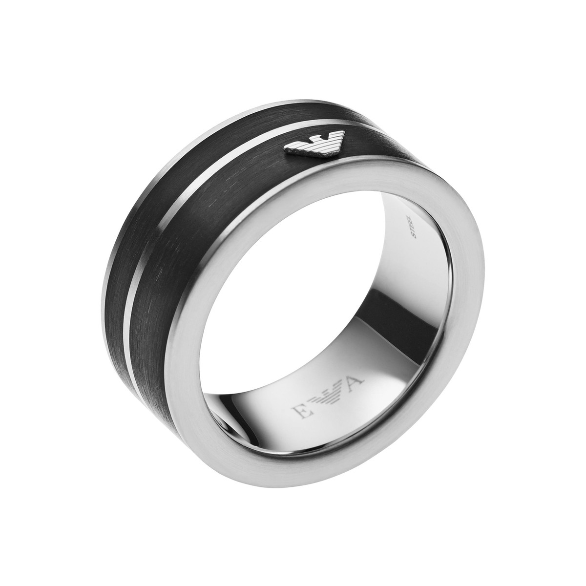 Mens Ring EMPORIO ARMANI EGS2032040514 Stainless Steel Black Size 