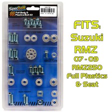 SUZUKI RMZ250 Full Body Plastics Bolt Kit 2007-2009 RMZ 250 #KSU-33 SPECBOLT