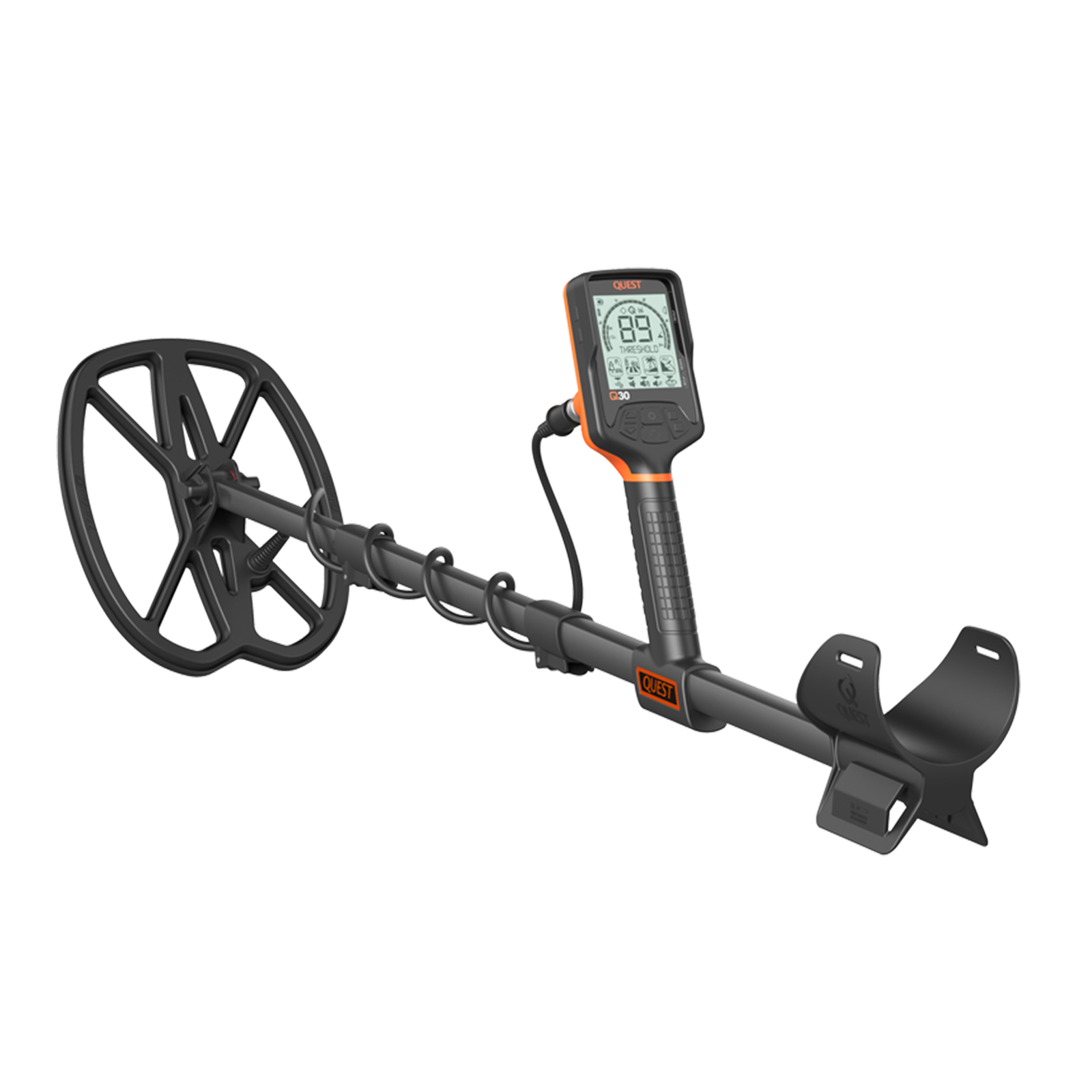 Quest Q30+ Metal Detector w/Wirefree Lite Headphones& RaptorX TurboD 9x11" Coil - Picture 2 of 8