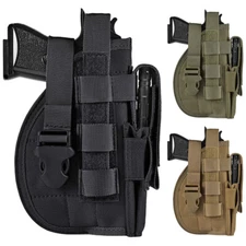 Tactical Molle Right Hand Pistol Holster Fits Gun with Laser or Light Attachment