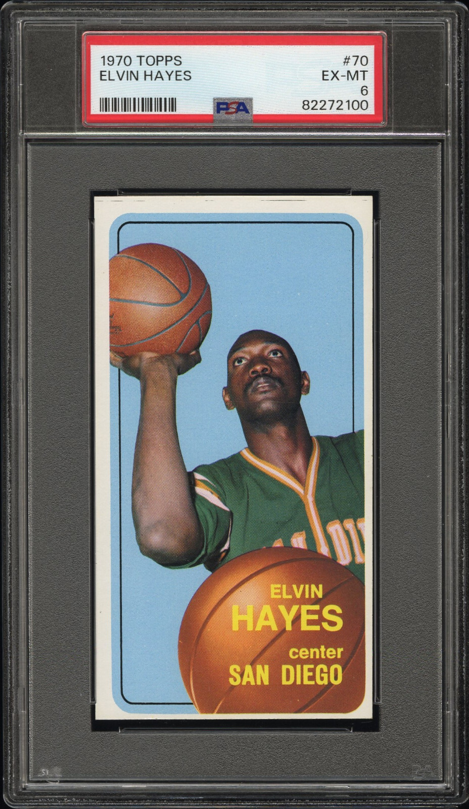 Elvin Hayes 1970 Topps #70 - Hall of Fame San Diego Rockets PSA 6 EX-MINT