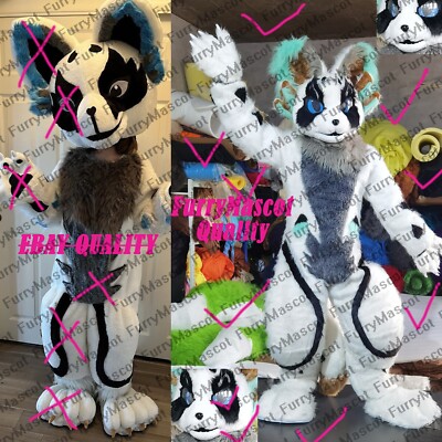 FurryMascot™ Black Husky Dog Cat Fox Prop Fursuit Fursona Costumes