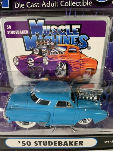 1950 STUDEBAKER BLOWN TURQUOISE '50 1/64 MUSCLE MACHINES DIECAST 1/1,496 04-50 - Picture 2 of 4