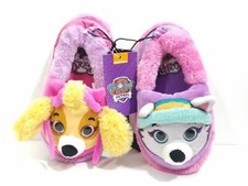 Paw Patrol Girls Slippers NWT Size 5-6 Non Slip Soles Skye Everest Pink Purple