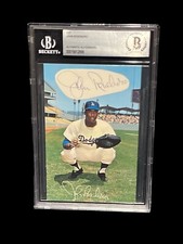 JOHN ROSEBORO DODGERS SIGNED VINTAGE AUTOGRAPH 3X5 CUT BECKETT BAS COA